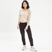 Gilet manches 3/4 beige femme