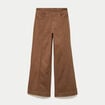 Pantalon bootcut taille basse en jean marron femme