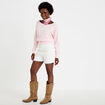 Pull ample manches longues fin rose clair femme