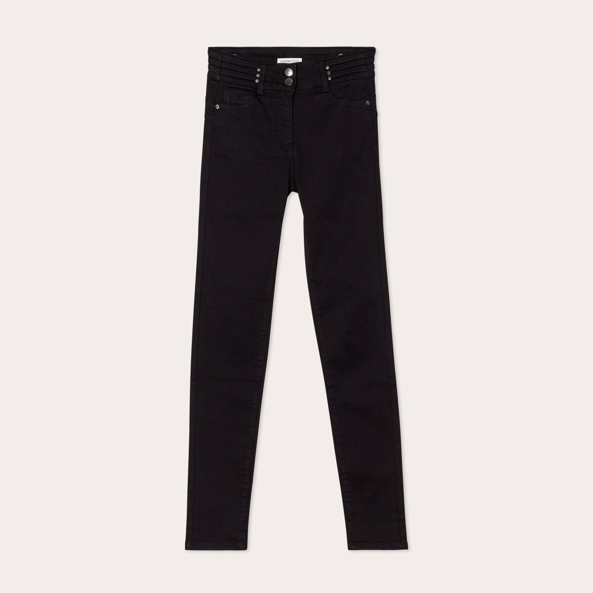 Jeans skinny push-up taille haute denim noir femme