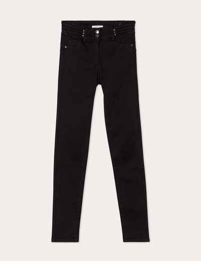 Jeans skinny push-up taille haute denim noir femme