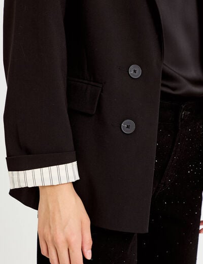 Blazer ajust&eacute; manches longues noir femme