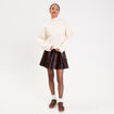 Sweat col montant ecru femme