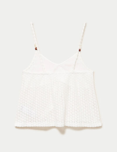 Gilet sans manches boutonn&eacute; blanc femme