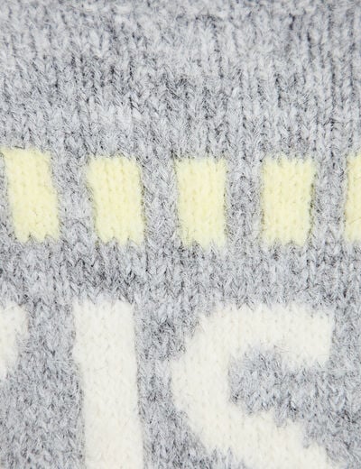 Pull oversize col rond manches longues gris clair femme