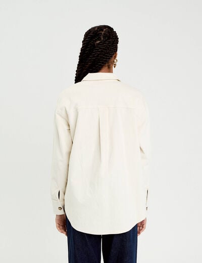 Chemise oversize en velours ivoire femme