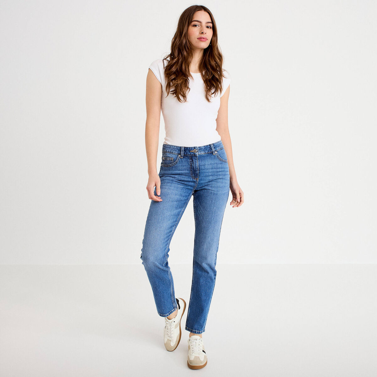 Jean slim taille standard denim double stone femme