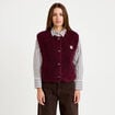 Gilet sans manches fausse fourrure prune femme