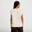 Pull sans manches ecru femme