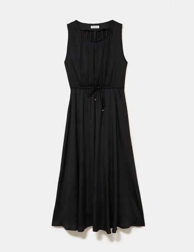 Robe longue &eacute;vas&eacute;e sans manches noir femme