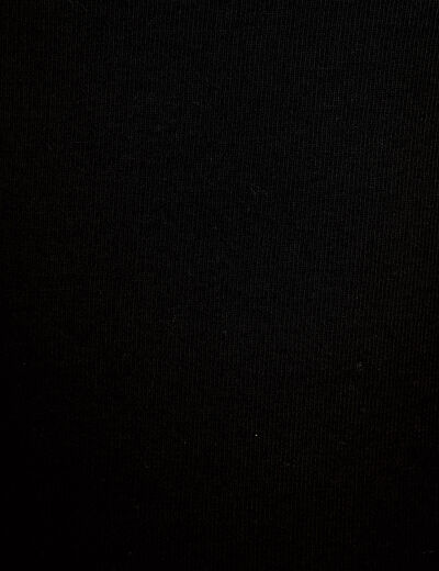 T-shirt cintr&eacute; col rond manches longues noir femme