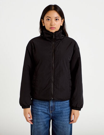 Veste r&eacute;versible effet polaire noir femme