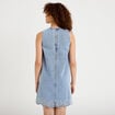 Robe courte &eacute;vas&eacute;e en jean sans manches denim bleach femme