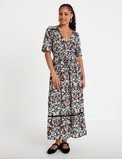 Robe &eacute;vas&eacute;e noir femme