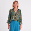 Chemise manches 3/4 noir femme