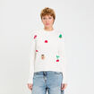 Pull de no&euml;l manches longues ecru femme