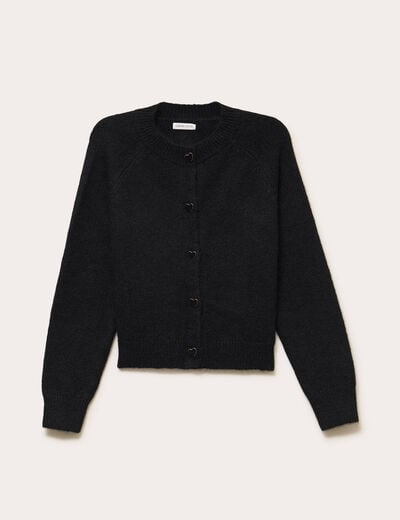 Gilet boutons coeur noir femme