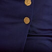 Jupe-short trap&egrave;ze en maille bleu marine femme
