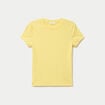 T-shirt c&ocirc;tel&eacute; ajust&eacute; manches courtes jaune pastel femme