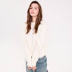Pull manches longues ecru femme