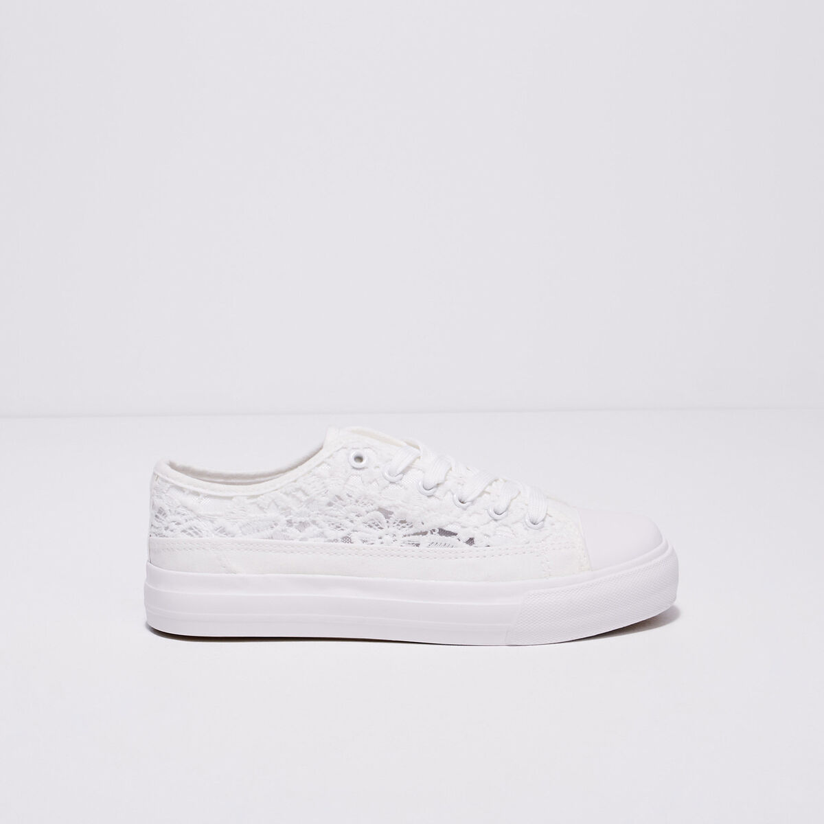 Tennis plates en dentelle blanc femme