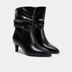 Bottines aspect daim noir femme
