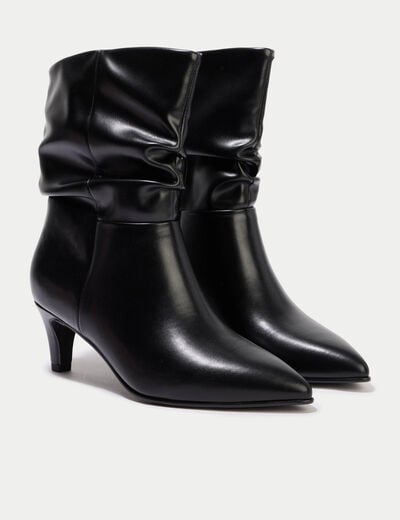 Bottines aspect daim noir femme