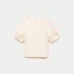 T-shirt col rond manches courtes ecru femme