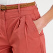 Short chino ceintur&eacute; vieux rose femme