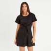Robe &eacute;vas&eacute;e d&eacute;tail noeud noir femme