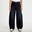 Jean barrel taille haute denim brut femme