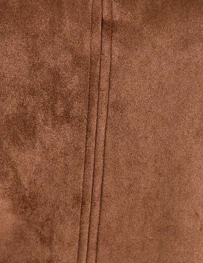 Robe droite courte sans manches col rond marron femme