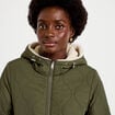 Parka r&eacute;versible effet polaire vert kaki femme