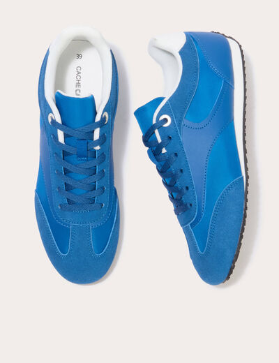 Basket aspect daim bleu electrique femme