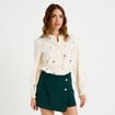 Jupe-short trap&egrave;ze courte vert fonc&eacute; femme