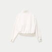 Veste cropped bas resserr&eacute; ecru femme