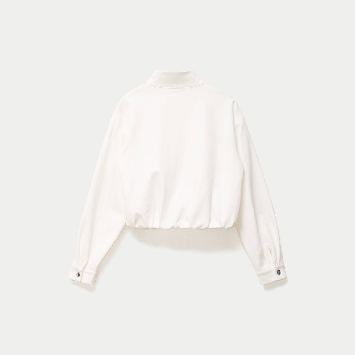 Veste cropped bas resserr&eacute; ecru femme