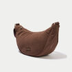 Sac banane velours c&ocirc;tel&eacute; marron femme