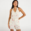 Short avec broderie blanc femme
