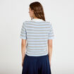 Polo manches courtes col chemise bleu femme