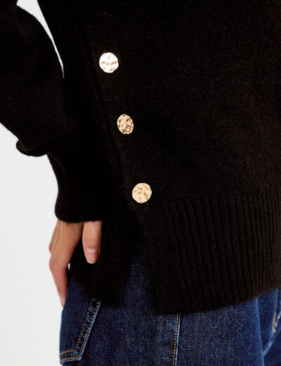 Pull manches longues noir femme