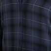 Chemise &agrave; carreaux fils m&eacute;tallis&eacute;s bleu fonc&eacute; femme