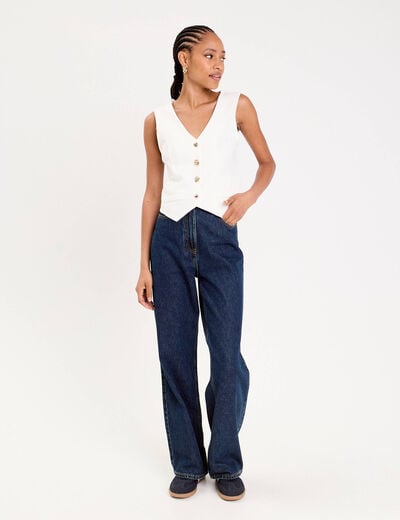 Gilet sans manches blanc femme