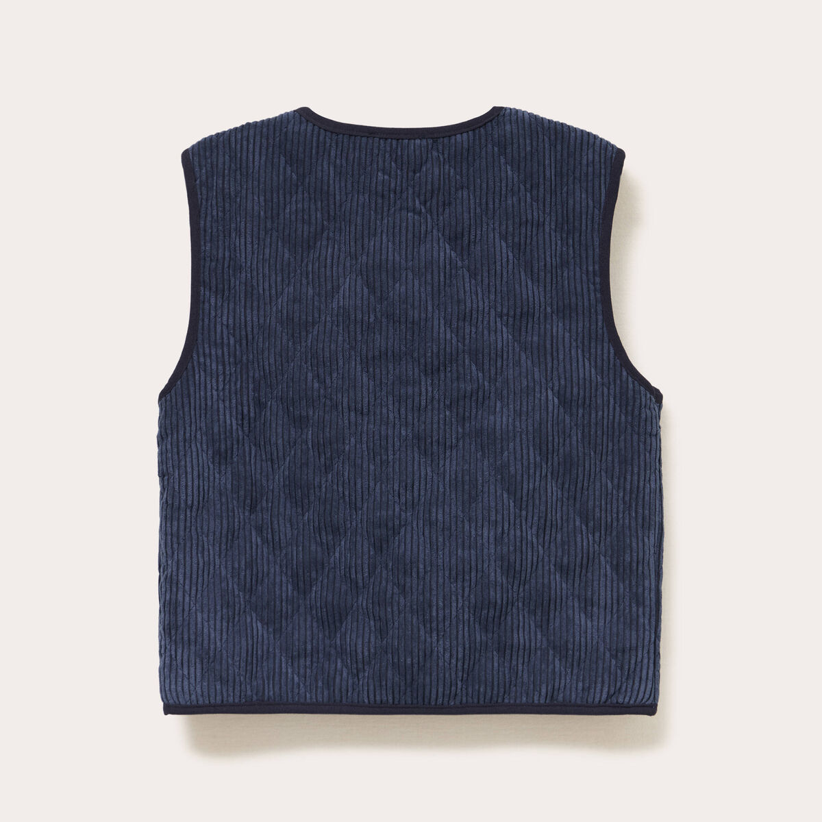 Gilet sans manches velours bleu marine femme
