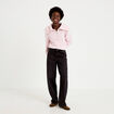 Pull col camionneur manches longues rose clair femme