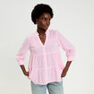 Blouse manches 3/4 rose clair femme