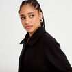 Veste droite courte col classique noir femme