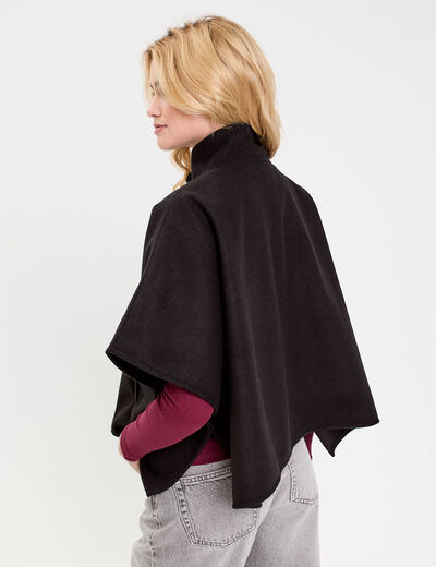 Poncho col am&eacute;ricain noir femme
