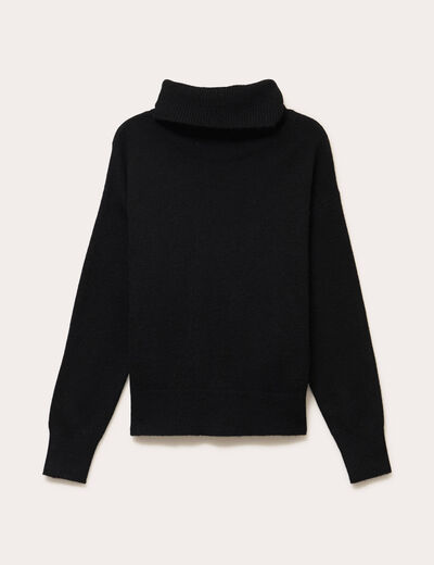Pull avec col roul&eacute; noir femme