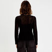 Gilet transparent manches longues noir femme